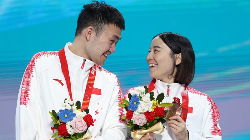 Awarding ceremonies at Beijing 2022 Winter Paralympics on March 6th