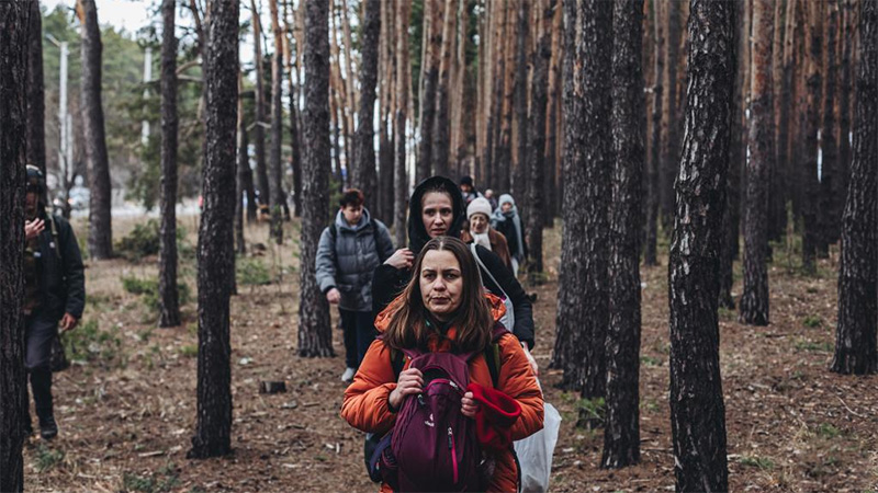 People leave Ukraine amid Russia-Ukraine conflict