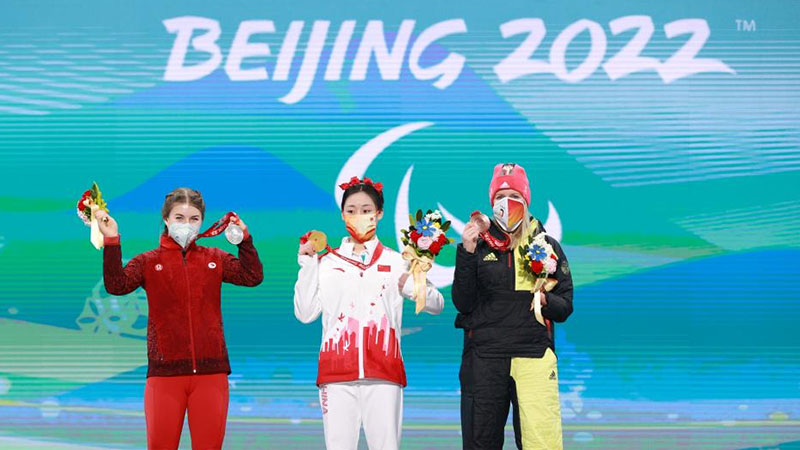 Awarding ceremony at Beijing 2022 Paralympics on March 11