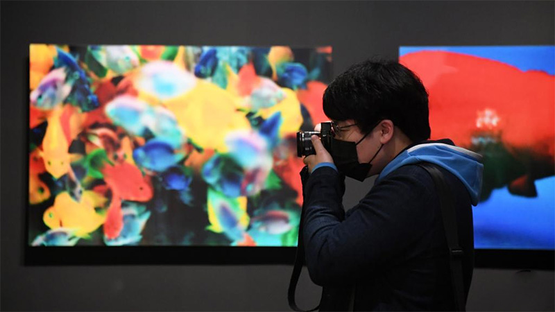 People visit exhibitions at Times Art Museum in Beijing