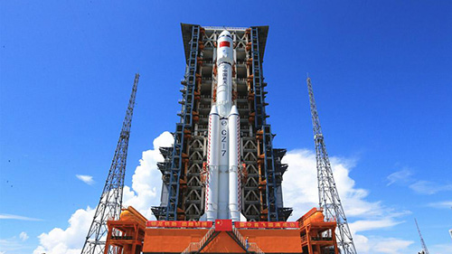 Rocket for China's Tianzhou-4 mission arrives at launch site