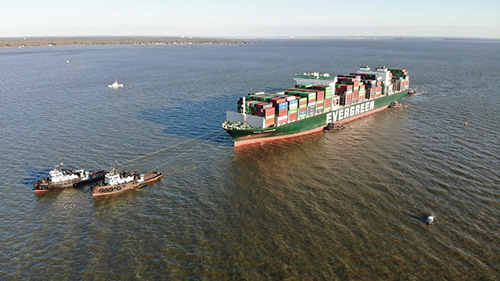 Giant container ship aground in U.S. bay freed after vast salvage operation