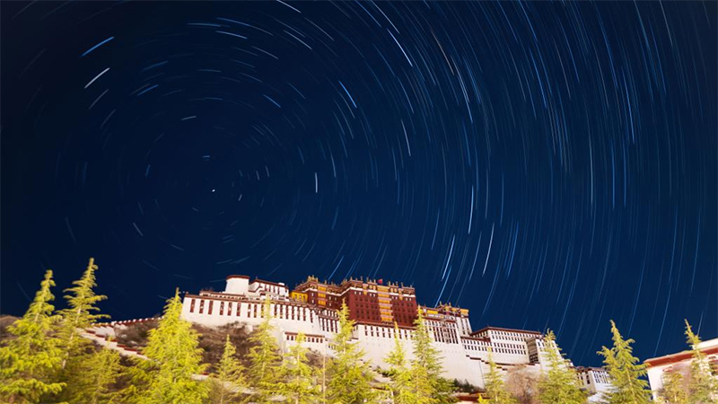 In pics: star trails over Potala Palace in Lhasa, Tibet