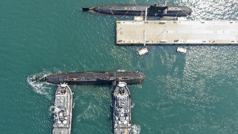 Naval submarine flotilla conducts combat training exercise