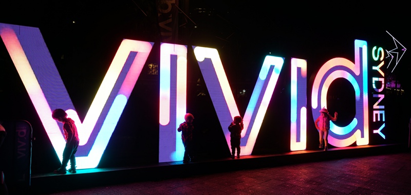 Vivid Sydney Logo at Sydney Circular Quay. (Photo/Xueyi Zhao) 