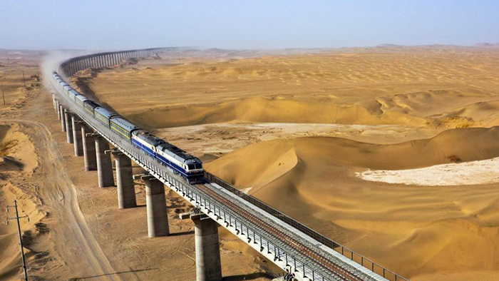World’s first railway loop around a desert opens in NW China’s Xinjiang