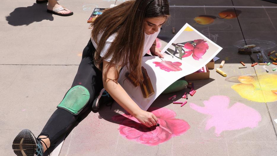 Pasadena Chalk Festival held in California
