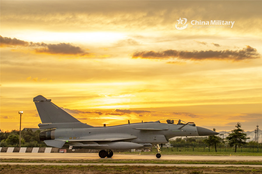 J-10 fighters in day-and-night flight training
