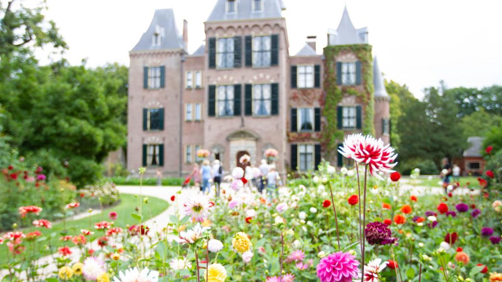 People enjoy dahlia flowers in Lisse, the Netherlands