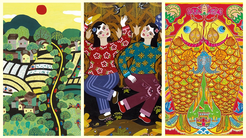 Farmer paintings depict bountiful harvests