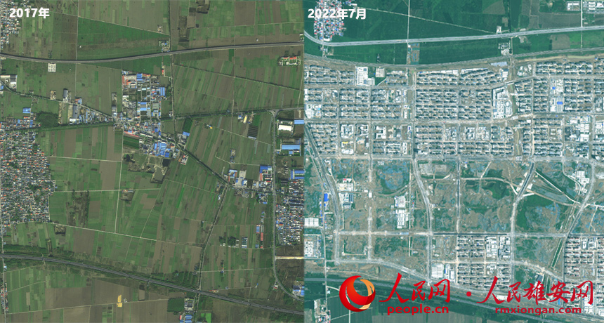 Satellite images show progress of Xiongan New Area over the past five years