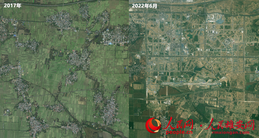 Satellite images show progress of Xiongan New Area over the past five years