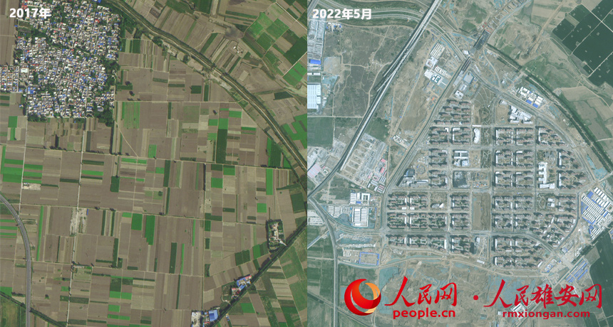 Satellite images show progress of Xiongan New Area over the past five years