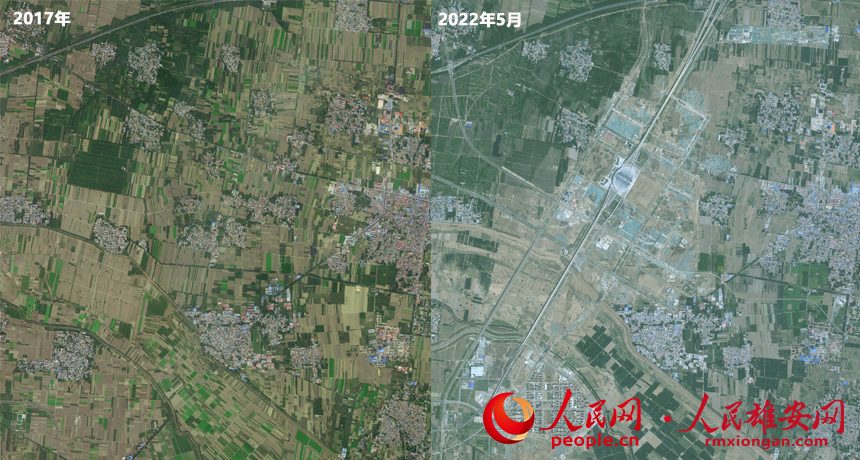 Satellite images show progress of Xiongan New Area over the past five years