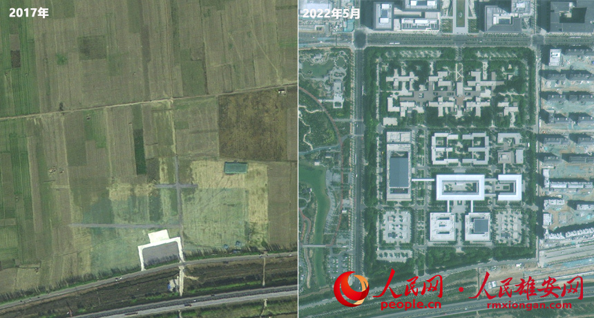 Satellite images show progress of Xiongan New Area over the past five years