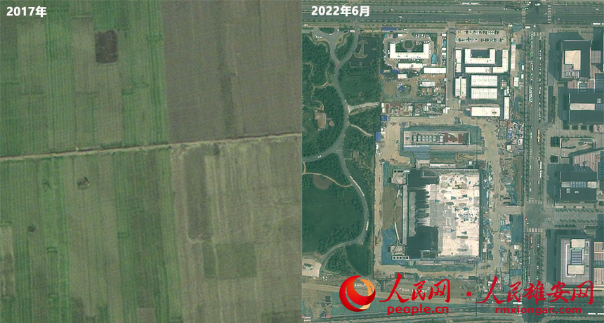 Satellite images show progress of Xiongan New Area over the past five years