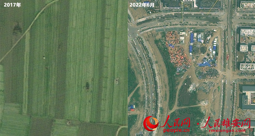 Satellite images show progress of Xiongan New Area over the past five years