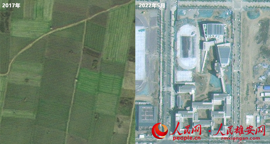 Satellite images show progress of Xiongan New Area over the past five years