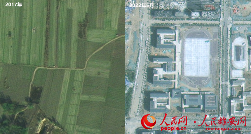 Satellite images show progress of Xiongan New Area over the past five years