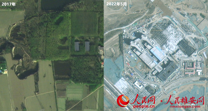 Satellite images show progress of Xiongan New Area over the past five years