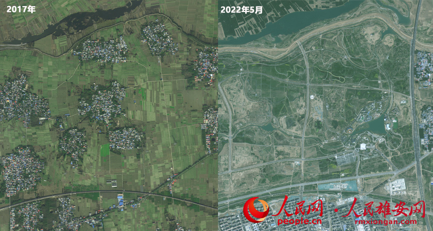 Satellite images show progress of Xiongan New Area over the past five years