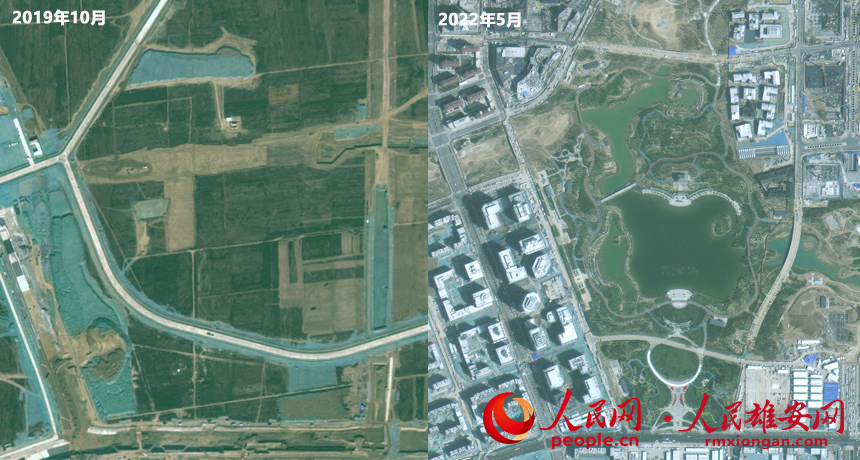 Satellite images show progress of Xiongan New Area over the past five years