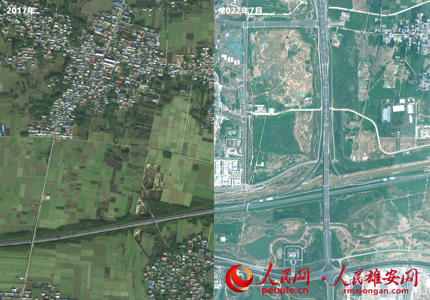 Satellite images show progress of Xiongan New Area over the past five years