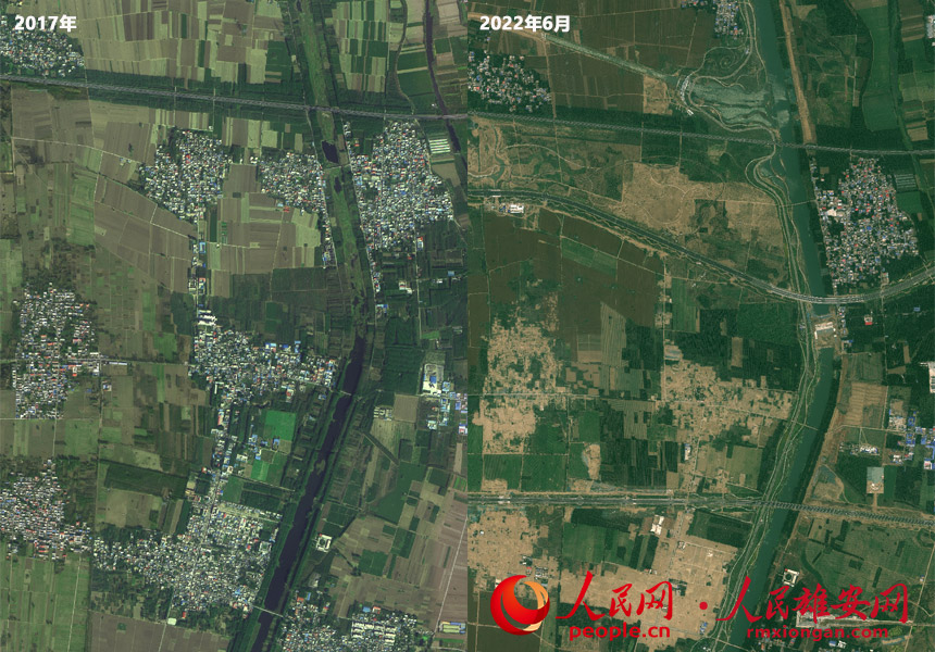 Satellite images show progress of Xiongan New Area over the past five years