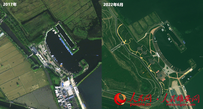 Satellite images show progress of Xiongan New Area over the past five years