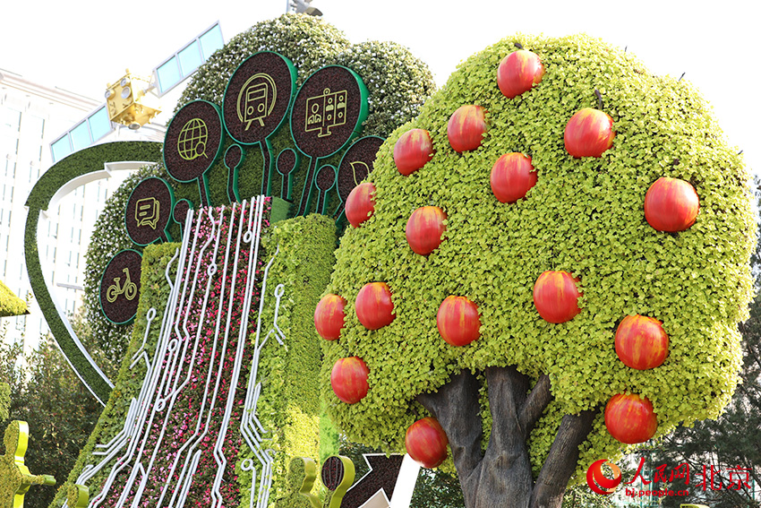 Themed flower terraces arranged for National Day in Beijing