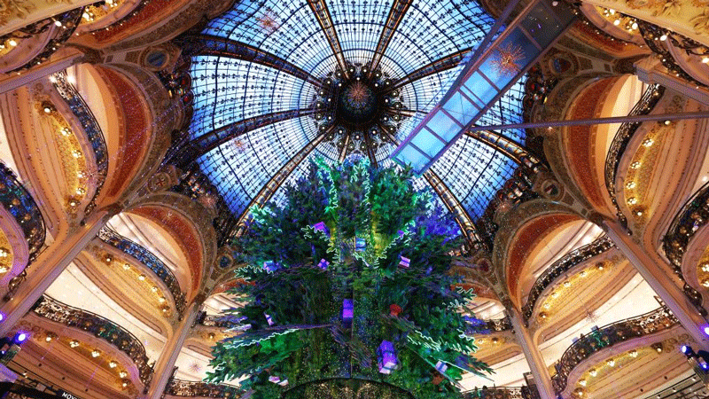 Christmas tree seen in Paris, France