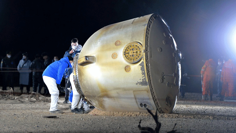 Scientific experimental samples from China's space station return to Earth