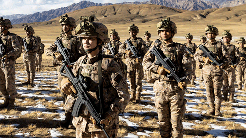 A day of border defense company practicing with new integrated individual system