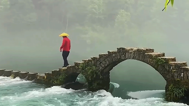 Little bridge, running stream