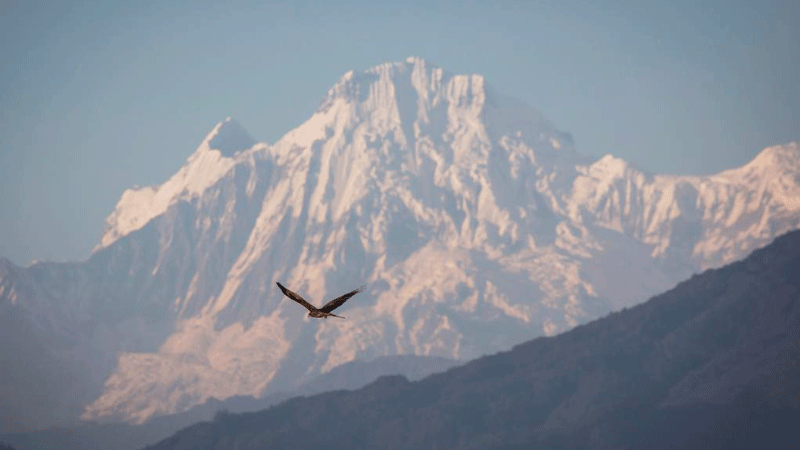 Mountain range seen from Kathmandu Valley