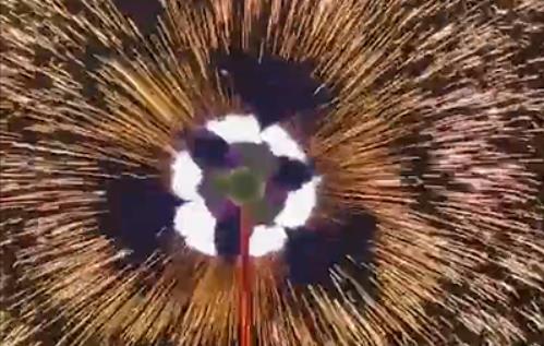 Spinning windmill of fireworks