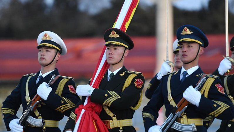 National flag-raising ceremony held to celebrate New Year's Day at Tian'anmen Square