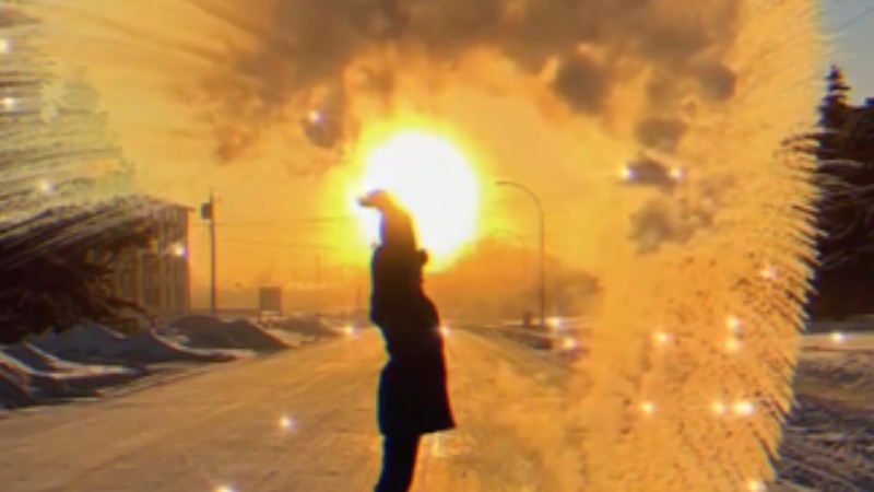 Boiling water freezes instantly in northern China