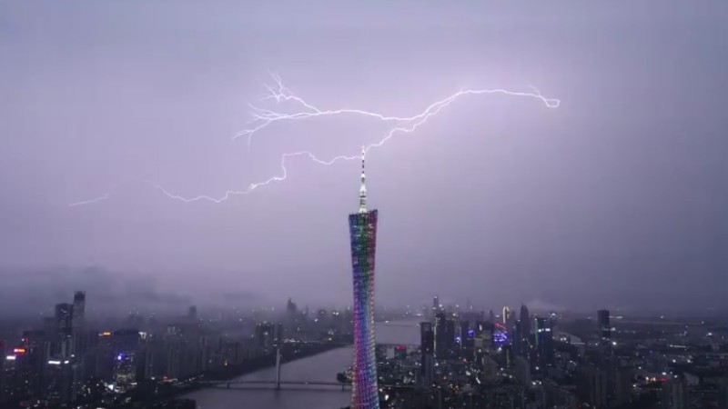 Guangzhou landscape in different weather conditions
