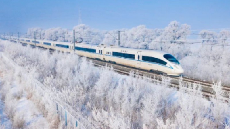 Take high-speed train to see Jilin rime ice scenery