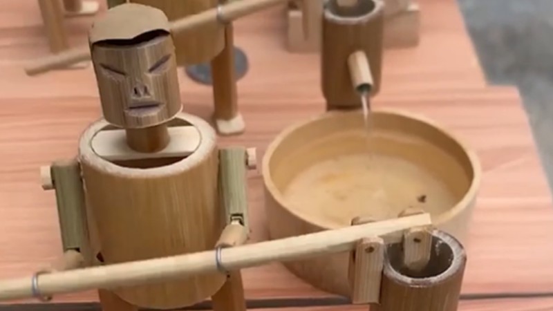 Chinese folk art: Dancing bamboo puppet