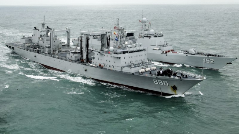 Vessels in comprehensive replenishment training exercise