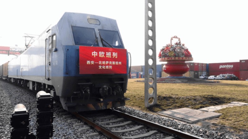 China-Europe cultural freight train departs from Xi'an to Kazakhstan