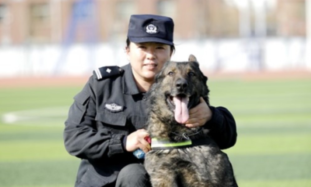 Young policewoman fulfils her passion as police dog trainer