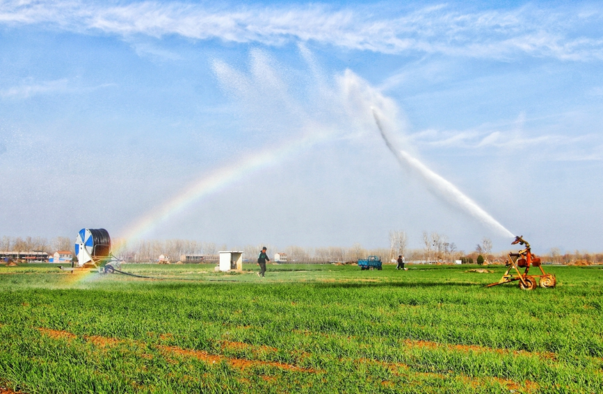 Farmers busy with spring farming in Zhecheng, C China's Henan
