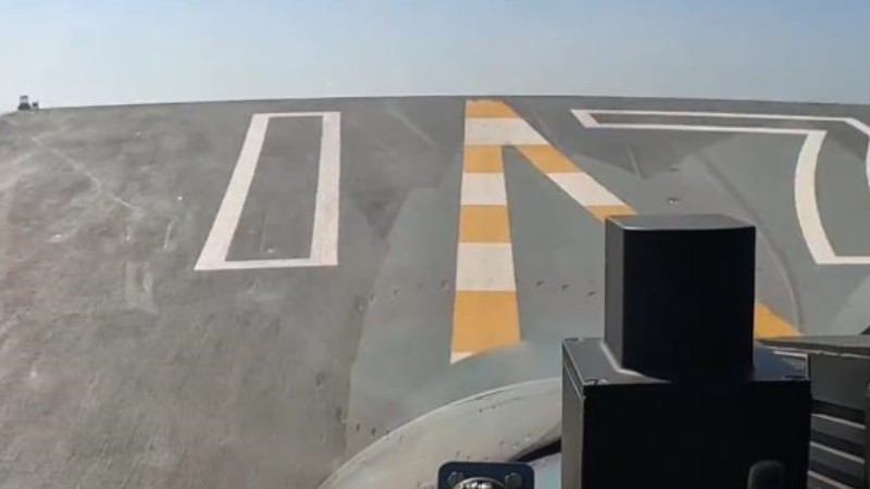 Cockpit view of takeoff, landing on Chinese aircraft carrier