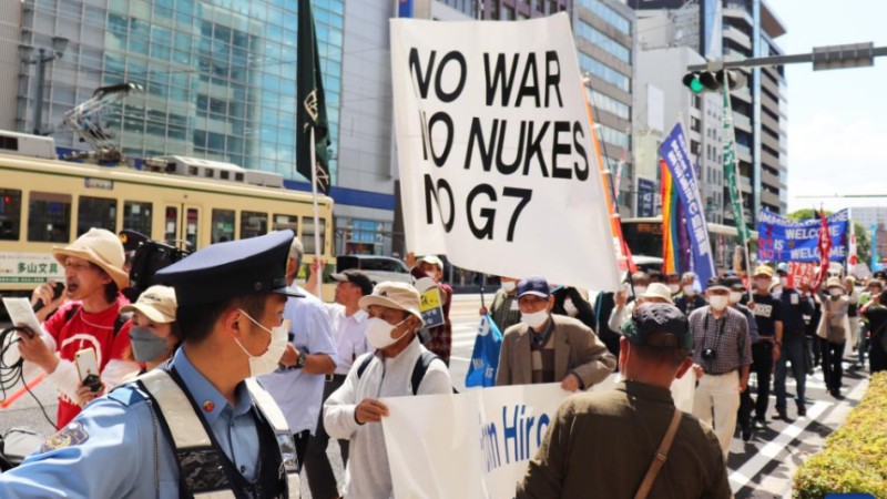 Japanese civic groups protest against upcoming G7 summit in Hiroshima