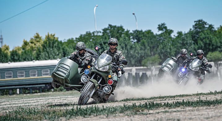 Armed police soldiers take part in driving training in N China's Tianjin