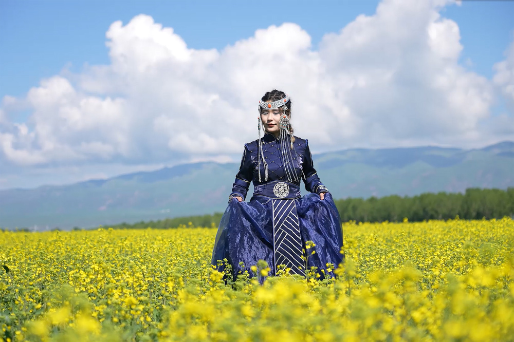 Beautiful scenery of rapeseed flowers in Zhaosu, NW China's Xinjiang