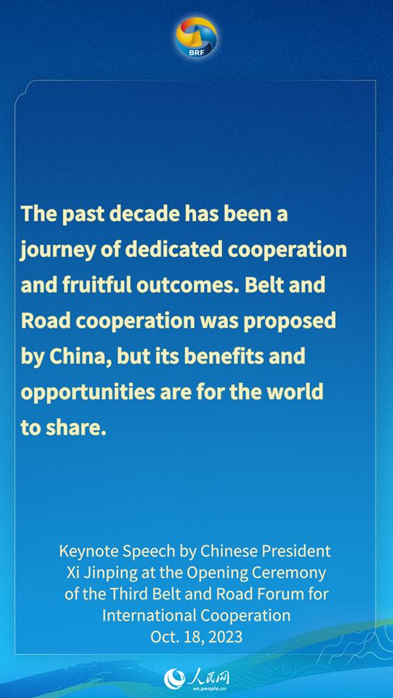 Infographics: Highlights of Xi Jinping's keynote speech at 3rd Belt and Road Forum for Int'l Cooperation